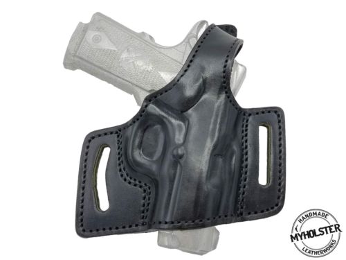 BUL ARMORY 1911 GOVERNMENT OWB Quick Draw Leather Slide Holster W/Thumb-Break