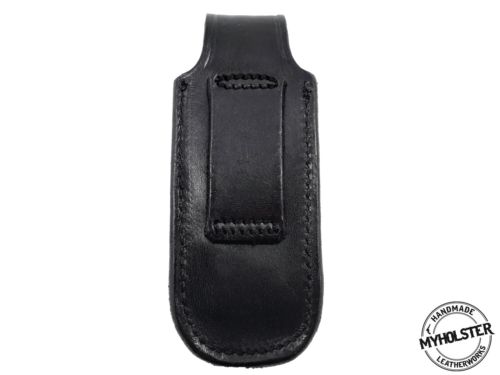 OWB Universal Leather Magazine Pouch w/Snap Holster Fits 9mm, .40 calibers