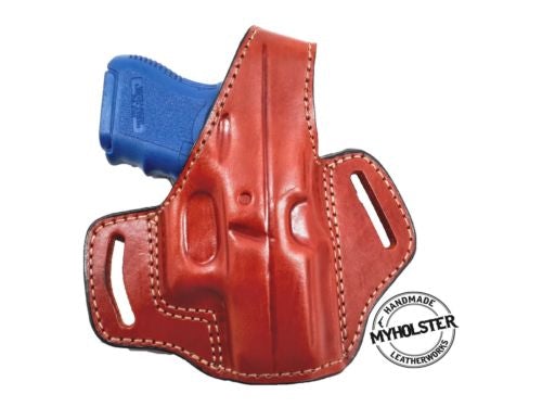 Springfield XD9 Sub-Compact  OWB Thumb Break Right Hand Leather Belt Holster