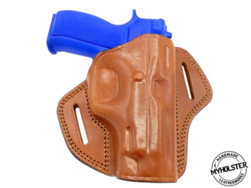 CZ 75 Compact OWB Open Top Right Hand Leather Belt Holster - Pick your color