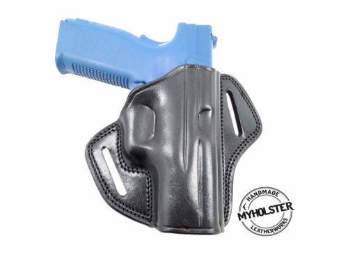 Right Hand Open Top Leather Belt Holster For Glock 30