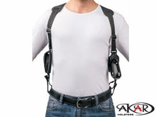 Load image into Gallery viewer, 1911 3&quot; 4&quot; 5&quot; Nylon Horizontal Shoulder Holster with Double Mag Pouch RH
