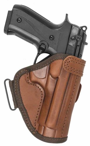 Colt 1911 5" & Clones - OWB Right Hand Open Top Brown Leather Belt Holster