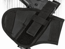 Load image into Gallery viewer, Akar Black Nylon Ambidextrious R/L handed Belt Holster W/ adjustable thumbrake
