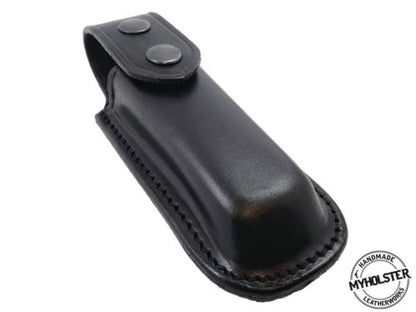 OWB Universal Leather Magazine Pouch w/Snap Holster Fits 9mm, .40 calibers