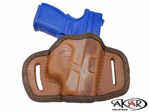 XD 40 Subcompact Right Hand OWB Open Top Quick Draw Belt Holster, Akar