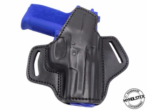 Premium Quality Black Open Top Pancake Style OWB Belt Holster, For Glock 37