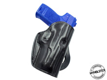 Load image into Gallery viewer, H&amp;K USP Compact 9mm OWB Quick Draw Right Hand Leather Paddle Holster
