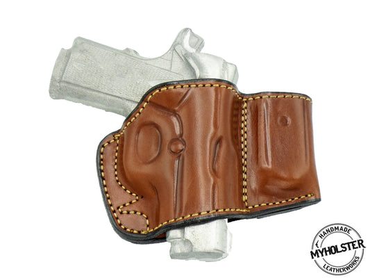 Sig Sauer 1911 Ultra Compact 45 ACP Belt Holster with Mag Pouch Leather Holster