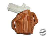 S&W M&P 380 Shield EZ OWB Open Top Right Hand Leather Belt Holster