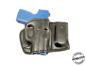 KAHR PM9 OWB Belt Leather Holster with Magazine Pouch