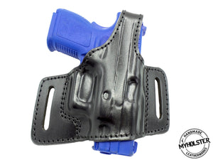 Springfield XD 9mm Subcompact OWB Pancake Style Thumb Break Belt Leather Holster