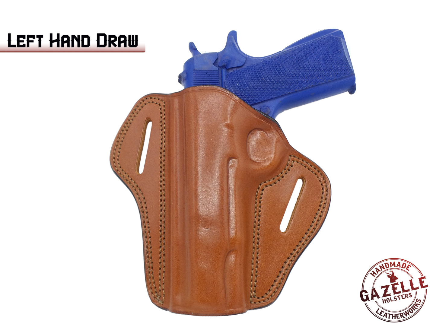 1911 5-Inch Colt, Kimber, Para, Springfield Right Hand Open Top Leather Holster