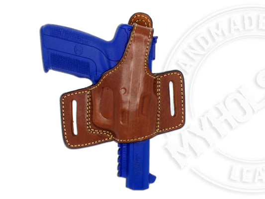 FN Five-seven OWB Quick Draw Leather Slide Holster W/ Thumb Break