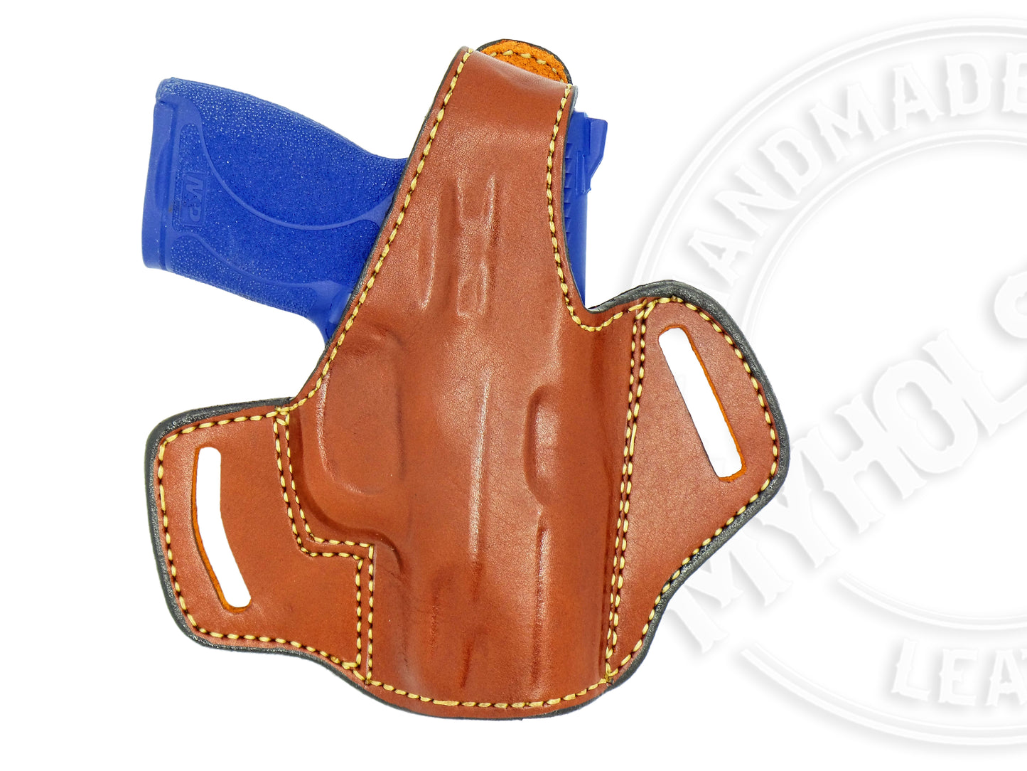 Smith and Wesson M&P Shield 45 OWB Thumb Break Leather Belt Holster