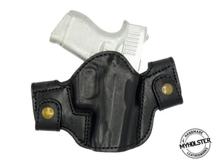 GLOCK 43 OWB Leather Side Snap Belt Right Hand Holster