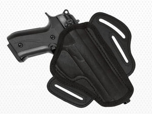 Akar-Black Nylon Belt Holster with  3 loops and thumb break for Glock (see description)