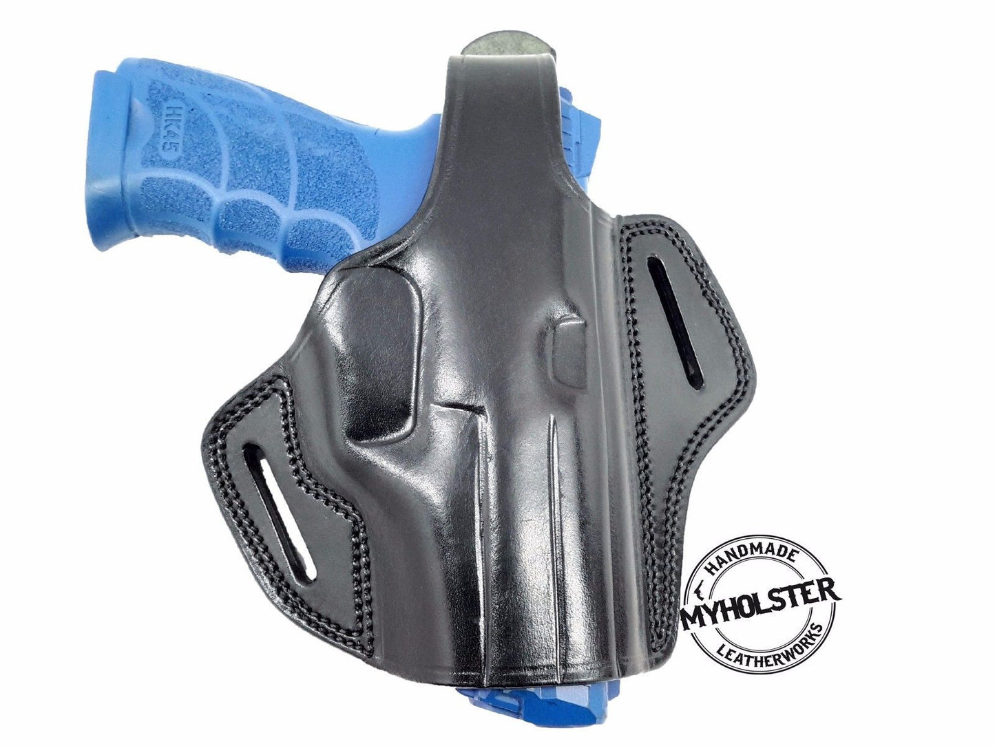 OWB Thumb Break Leather Belt Holster for Heckler & Koch HK 45 , Right Hand
