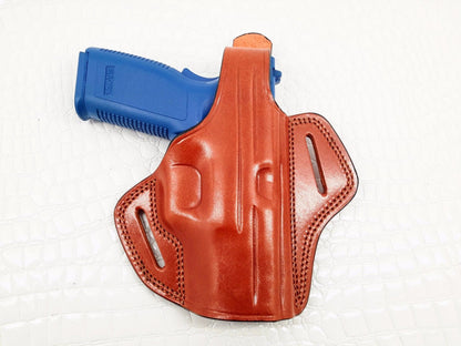 Springfield XDM 9mm 3.8" OWB Thumb Break Leather Belt Holster, MyHolster