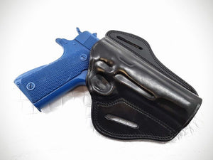 GAZELLA - Open Top Leather Belt Gun Holster for 1911 guns 4-5" , Leather