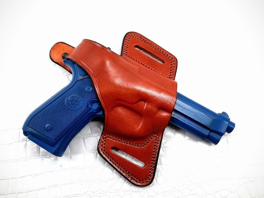 Beretta M9A1 OWB Thumb Break Compact Style Right Hand Leather Holster