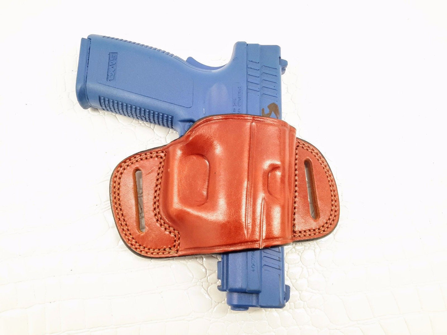 OWB Quick Slide Leather Belt Holster for Smith & Wesson M&P 45 4.5", MyHolster