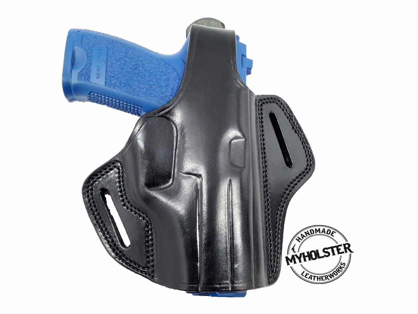 OWB Thumb Break Leather Belt Holster for Sig Sauer P220 , Right Hand