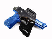 Load image into Gallery viewer, Beretta 92G OWB Thumb Break Compact Style Right Hand Leather Holster
