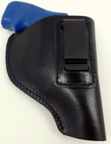 Black Leather Left Handed IWB/ITP W/ Strong Steel Clip Holster Revolver