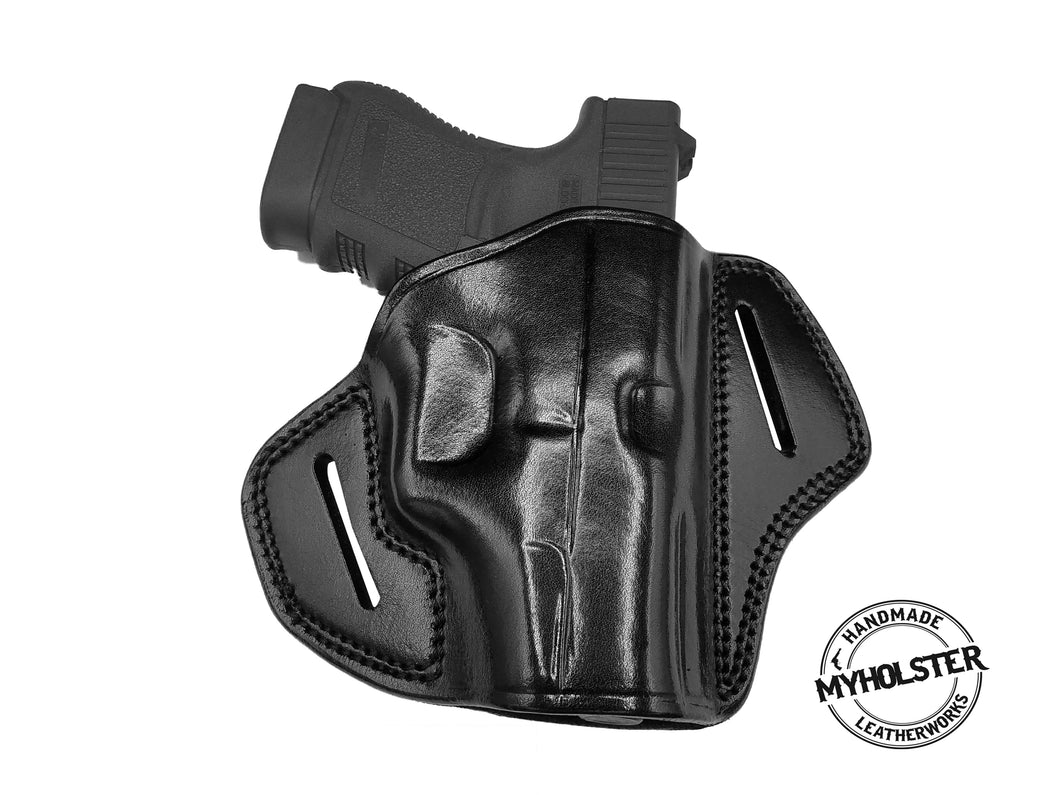 Walther PK380 Open Top Right Hand Leather Belt Holster - Choose your color