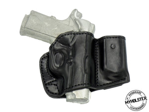 Sig Sauer 1911 Ultra Compact 45 ACP Belt Holster with Mag Pouch Leather Holster