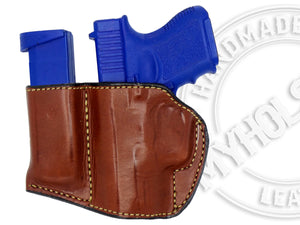 GLOCK 26 Holster and Mag Pouch Combo - OWB Leather Belt Holster