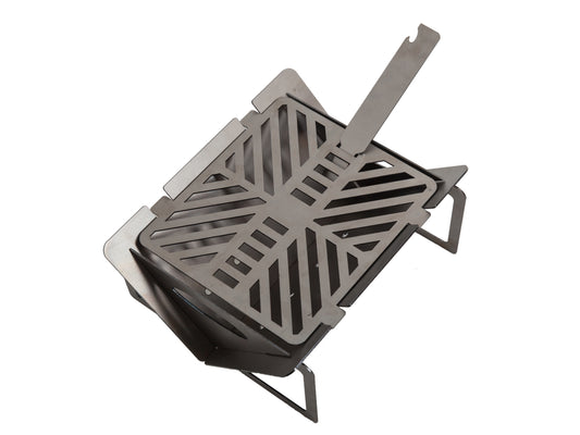 Emperor collapsible mini charcoal grill, fire pit heavy duty steel. Camping, tailgating, table top, portable!