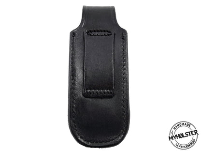 OWB Universal Leather Magazine Pouch w/Snap Holster Fits  9mm, .40 , .45 calibers
