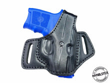Load image into Gallery viewer, Springfield Armory&#39;s 911 .380  Right Hand OWB Thumb Break Black Leather Belt Holster
