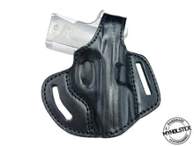 Load image into Gallery viewer, KIMBER MICRO 9 OWB Right Hand Thumb Break Leather Belt Holster
