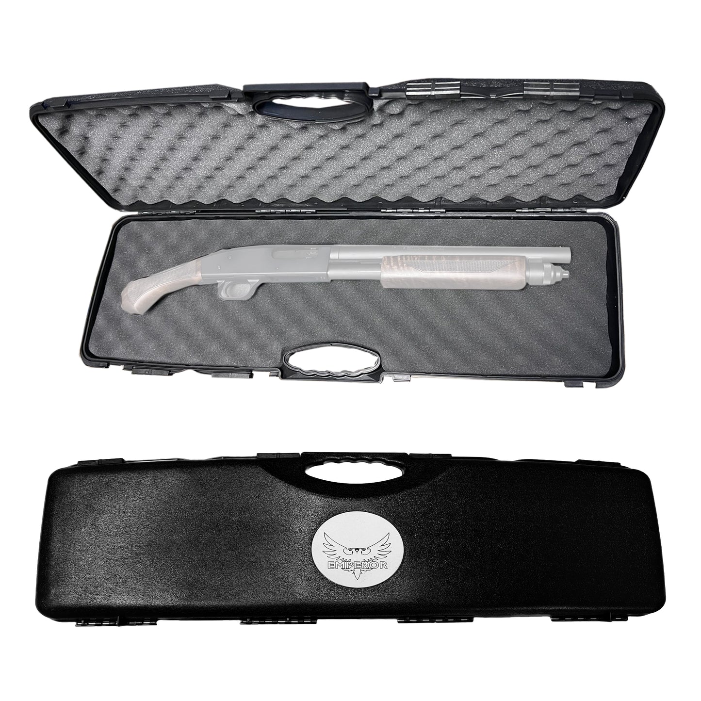 Emperor Single Scope Hard Plastic Rifle Case with Foam | 31.25" x 10" x 3" Scratch and Water Resistant Storage Case - Dual Layers of Soft Egg Crate Foam