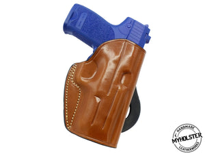 CZ 75 P-07 OWB Leather Quick Draw Right Hand Paddle Holster - Choose Your Color