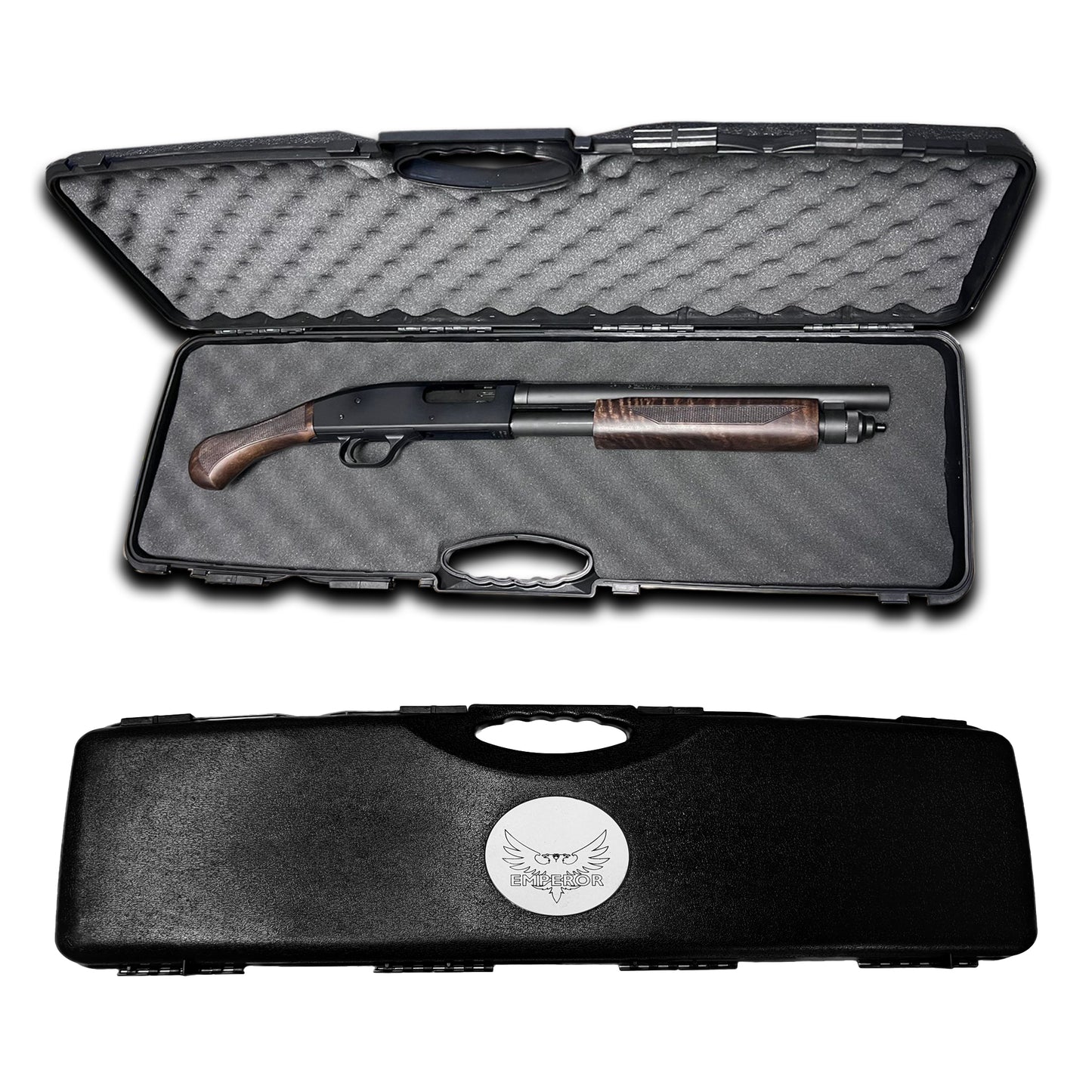 Emperor Single Scope Hard Plastic Rifle Case with Foam | 31.25" x 10" x 3" Scratch and Water Resistant Storage Case - Dual Layers of Soft Egg Crate Foam