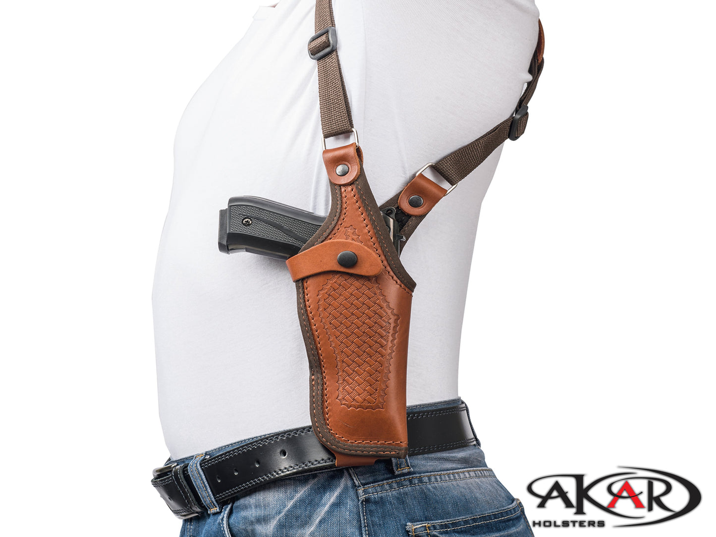 Walther PPX 9mm, .40 S&W Vertical Shoulder Leather Holster