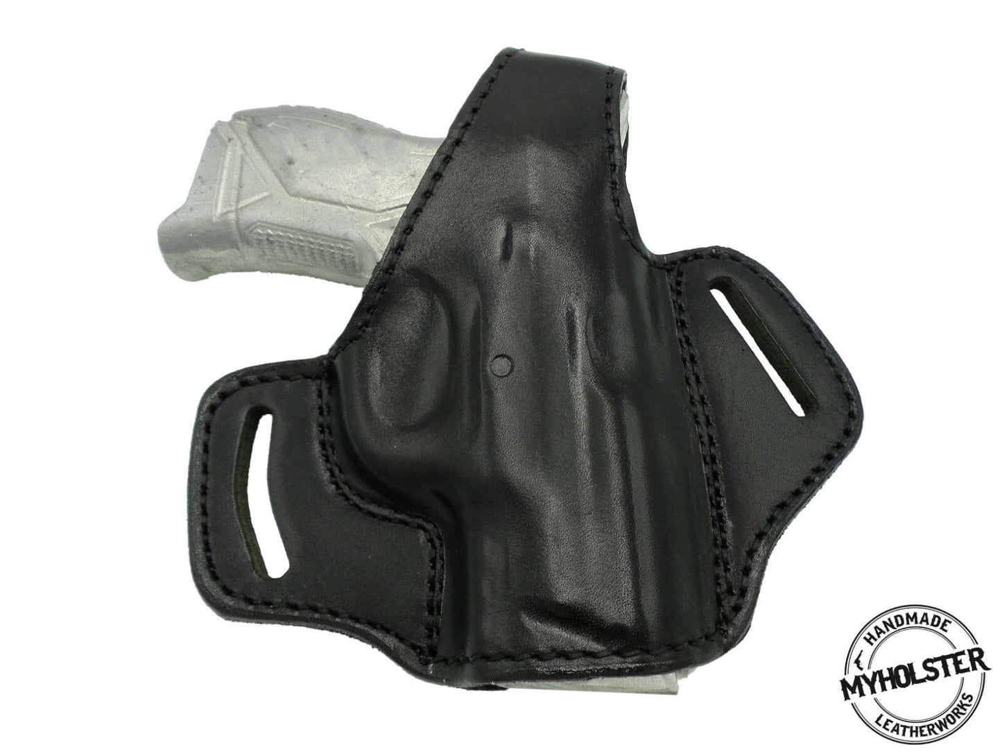 OWB Thumb Break Leather Belt Holster Fits Smith & Wesson M&P Compact .40