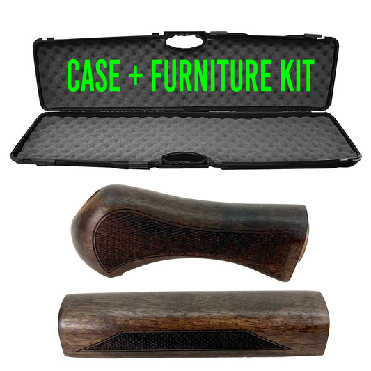 Turkish Walnut Wood Furniture Kit & Hard Plastic Case For Mossberg Shockwave 590 Model ONLY