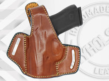 Load image into Gallery viewer, GLOCK 43X OWB Thumb Break Leather Belt Holster - Choose Your Hand and Color
