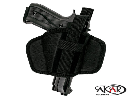 Ruger P85 OWB Leather &  Nylon Thumb Break Pancake Belt Holster