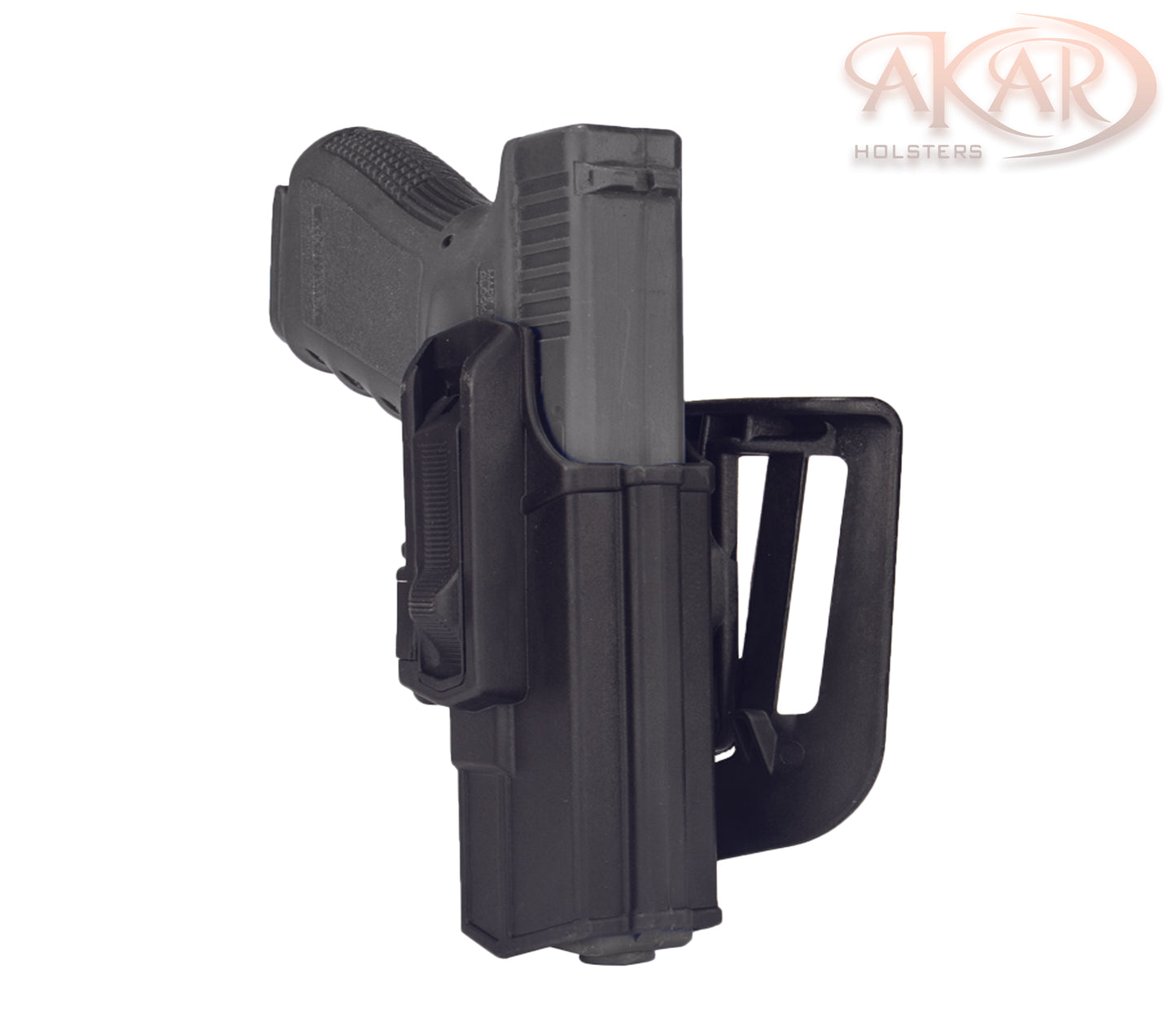 OWB HOLSTER FITS GLOCK 14,17,19,20,44 Polymer Outside The Waistband Carry Belt Holster With 360° Adjustable Paddle-Right Hand Slide Release Retention