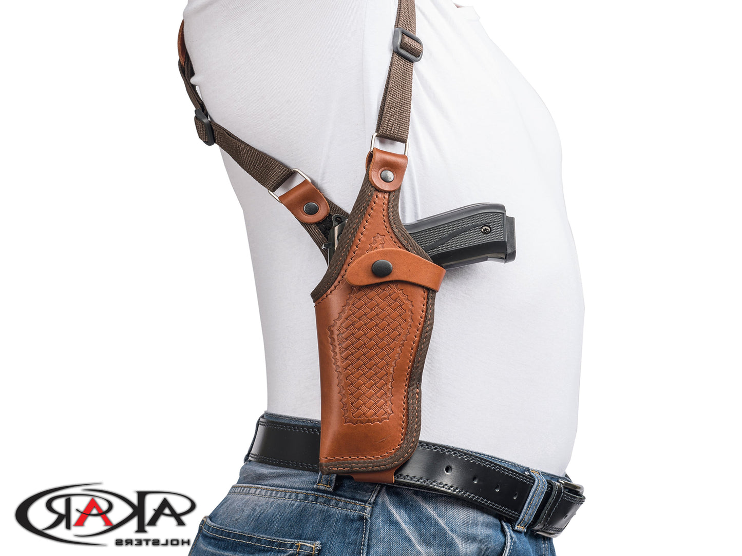 Walther PPX 9mm, .40 S&W Vertical Shoulder Leather Holster