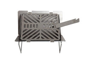 Emperor collapsible mini charcoal grill, fire pit heavy duty steel. Camping, tailgating, table top, portable!
