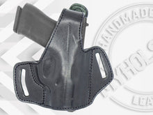 Load image into Gallery viewer, HK VP9 OWB Thumb Break Black Leather Belt Holster
