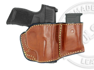 SIG SAUER P365 XL Holster and Mag Pouch Combo - OWB Leather Belt Holster